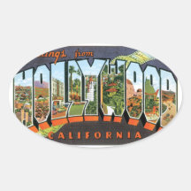 Greetings From Hollywood Oval Stickers