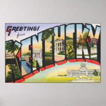 Greetings From Kentucky, Vintage Print