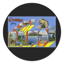 Greetings from Lake Tahoe Round Sticker