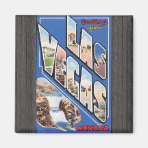 Greetings From Las Vegas Nevada, Vintage Refrigerator Magnet
