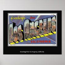Greetings from Los Angeles California Poster posters