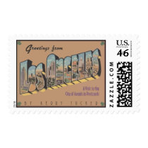 Greetings From Los Angeles, Vintage Postage Stamp