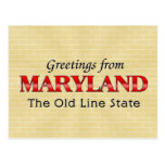 Greetings from Maryland Post Card