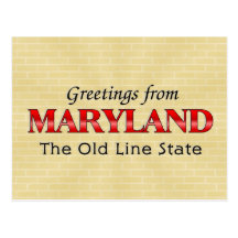 Greetings from Maryland Post Card
