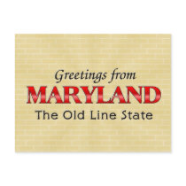 Greetings from Maryland Post Card