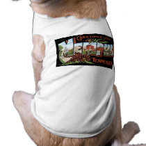 Greetings from Memphis, Tennessee! Retro Post Card Pet Tshirt