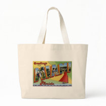Greetings from Miami Florida Canvas Bags