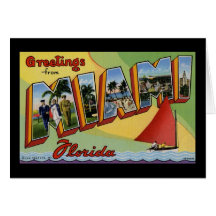 Greetings from Miami Florida Greeting Card
