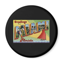 Greetings from Miami Florida Fridge Magnet
