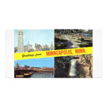 Greetings from Minneapolis 1950s Photo Card Template