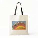 Greetings From Minneapolis Minn., Vintage Tote Bags