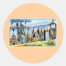 Greetings from Minnesota! Round Sticker