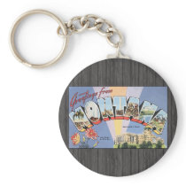 Greetings From Montana State Capital In Helena, Vi Key Chains