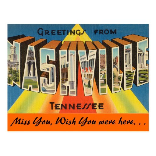Greetings from Nashville Postcard | Zazzle