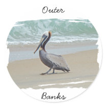 Greetings From Outer Banks OBX NC Round Sticker