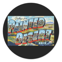 Greetings from Painted Desert Arizona Round Stickers
