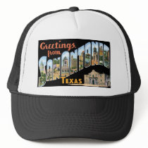 Greetings from San Antonio, Texas! Retro Post Card Hat