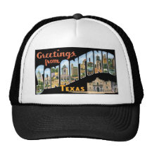Greetings from San Antonio, Texas! Retro Post Card Hat