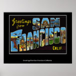 Greetings from San Francisco California Poster