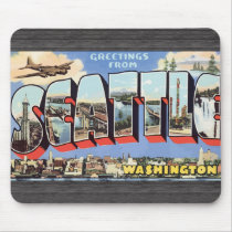 Greetings From Seattle Washington, Vintage Mouse Pads