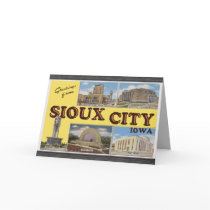 Greetings From Sioux City Iowa, Vintage Greeting Card