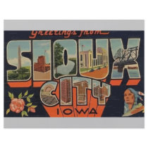 Greetings From Sioux City Iowa, Vintage Full Color Flyer