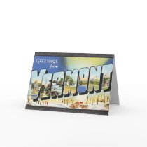 Greetings From Vermont, Vintage Greeting Card