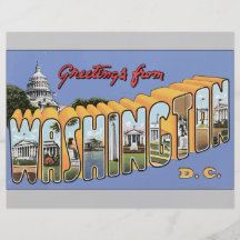 Greetings From Washington D.C., Vintage Full Color Flyer