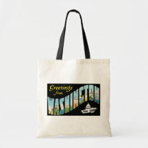 Greetings from Washington D.C.!  Vintage Post Card Tote Bag
