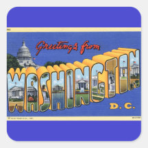 Greetings From Washington DC! Square Sticker