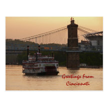 Greetings FromCincinnati Post Card