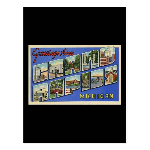 Greetings of Grand Rapids Michigan Postcard