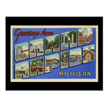 Greetings of Grand Rapids Michigan Postcard
