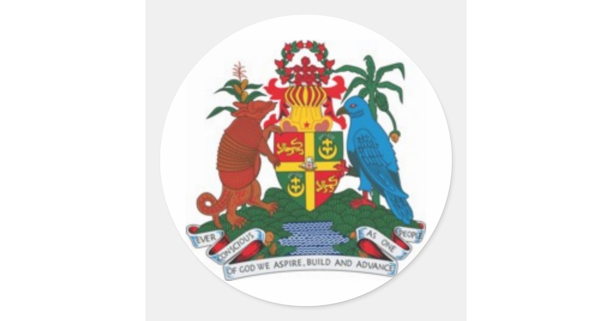 Grenada coat of arms classic round sticker Zazzle