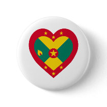 Grenada Flag Heart Pins