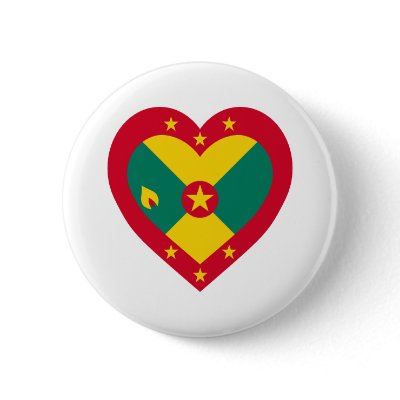 Grenada Flag Heart Pins by Vexillophile