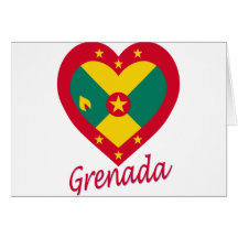 Grenada Flag Heart Card