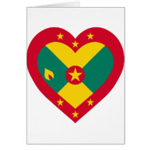 Grenada Flag Heart Card