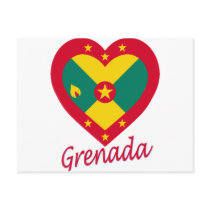 Grenada Flag Heart postcards