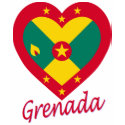 Grenada Flag Heart t-shirts