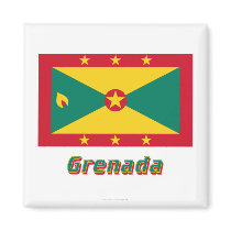 Grenada Flag with Name Fridge Magnets