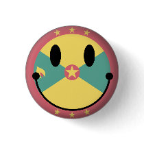 Grenada Smiley Pinback Buttons