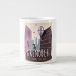 Grenoble France vintage travel poster Giant Coffee Mug