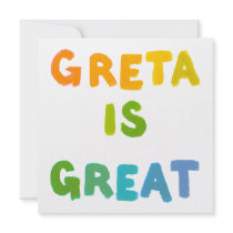 Greta is Great fun colorful name gifts happy art Invitation