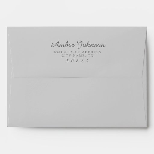 Grey 5 x 7 PreAddressed Envelopes Zazzle