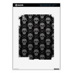 Grey and Black Sugar Skull Pattern iPad 3 Skin