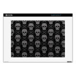 Grey and Black Sugar Skull Pattern Laptop Skin