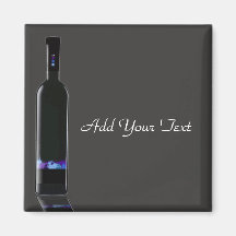 Grey and Black Wine Bottle Business Magnets