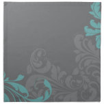 Grey and Blue Damask napkins