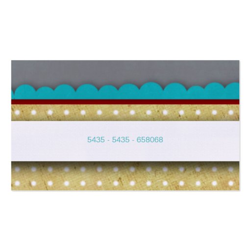 Grey and blue polka dots Business Cards (back side)